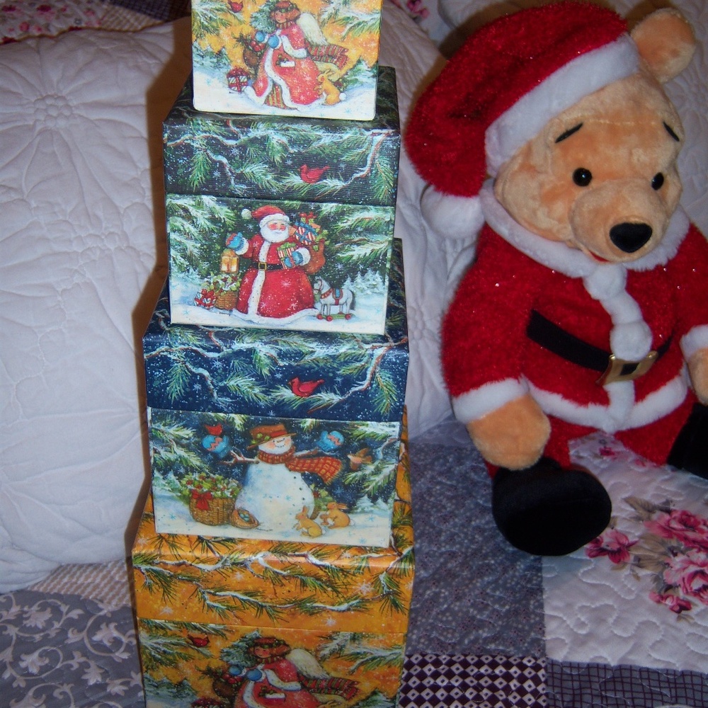 BOB'S Christmas Nesting Stacking Boxes